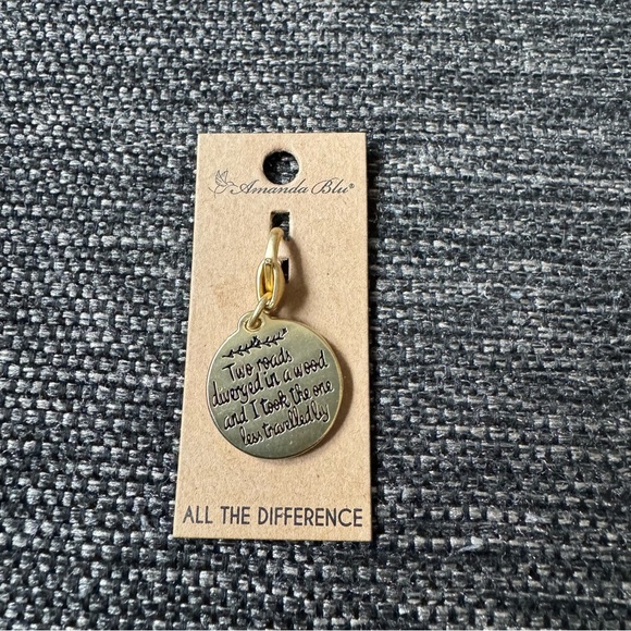 Amanda Blue Gold Charm Pendant - Picture 1 of 3